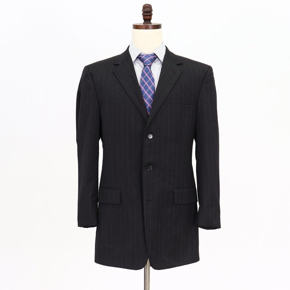 Jos. A. Bank 42L Gray Striped 3-Button Sport Coat Blazer Jacket V008
